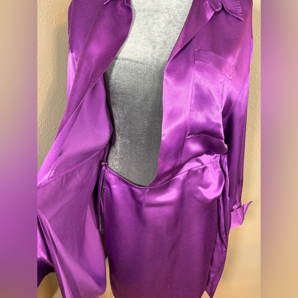 ZARA Wrap Mini Dress Purple Size M - Picture 11 of 15